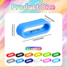 Gtziqa Watch Band Loop, 12 Pcs Colorful Rubber Watch Strap Holder Silicone Multicolor Replacement Watches Band Keeper Security Fastener Rings for Smartwatch Sport Watches Accessories