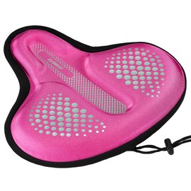 DAWAY C9 Foam Gel Padded Bicycle Saddle Cover, Extra Soft Wide Large Saddle Cover for Exercise Bike, Bike, MTB, Comfortable Saddle Pad for Men and Women, Seniors, 33 x 30 cm, Pink