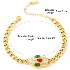 DFunly Gold Bracelet for Women Girls Link Adjustable Chain Bracelets Jewelrys Snake Fashion Design for Valentine's Day