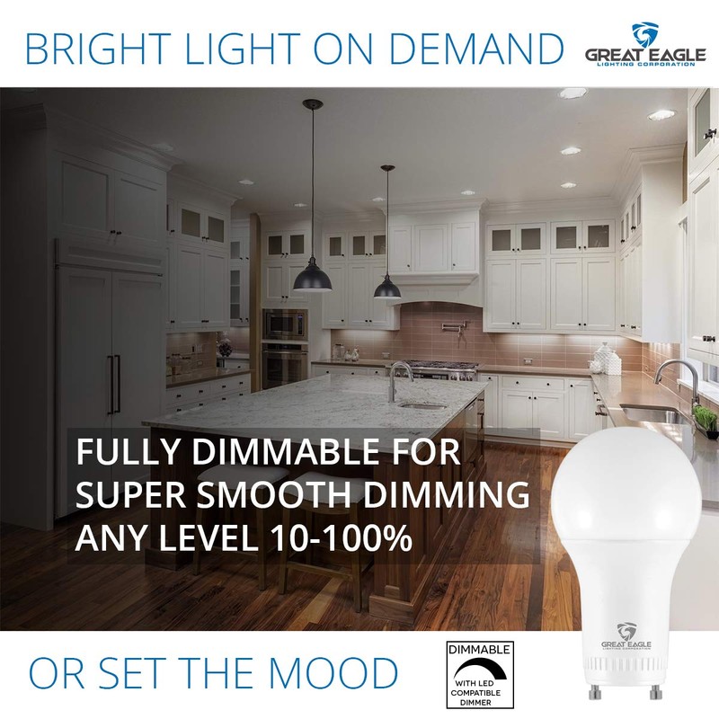 Great Eagle Lighting Corporation 40W GU24 LED Light Bulb, Dimmable,