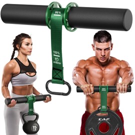 FitBeast Forearm Strengthener and Forearm Exerciser, Wrist Roller with Thicker Handle, Forearm Strength Trainer with Adjustable Strap, Ideal for Grip Strength, Muscle Building, Rehabilitation (Green)