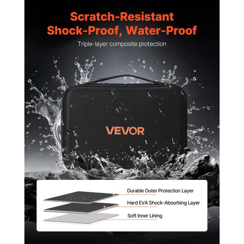 VEVOR Battery Organizer Storage Box, Battery Case Bag with Tester