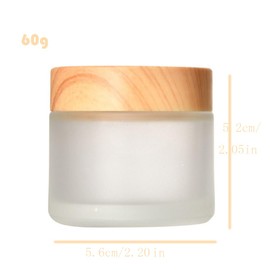 4 Pack Glass Jars 60g Small Glass Containers with Lids, Empty Cosmetic Lotion Containers,Clear Small Jar with Wood Lids Mini Travel Container for Makeup, Cream, Lotion