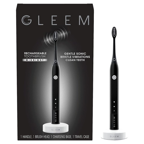 Gleem Rechargeable Electric Toothbrush, Midnight Black