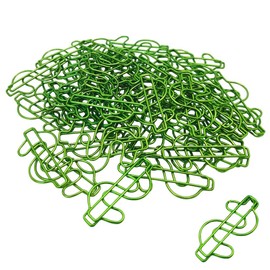 Rurili Creative Green Dollar Sign Divided Paper Clip Metal Bookmark Electroplating Office Clip for Home Office School File Organizing 50 Pcs (Green)