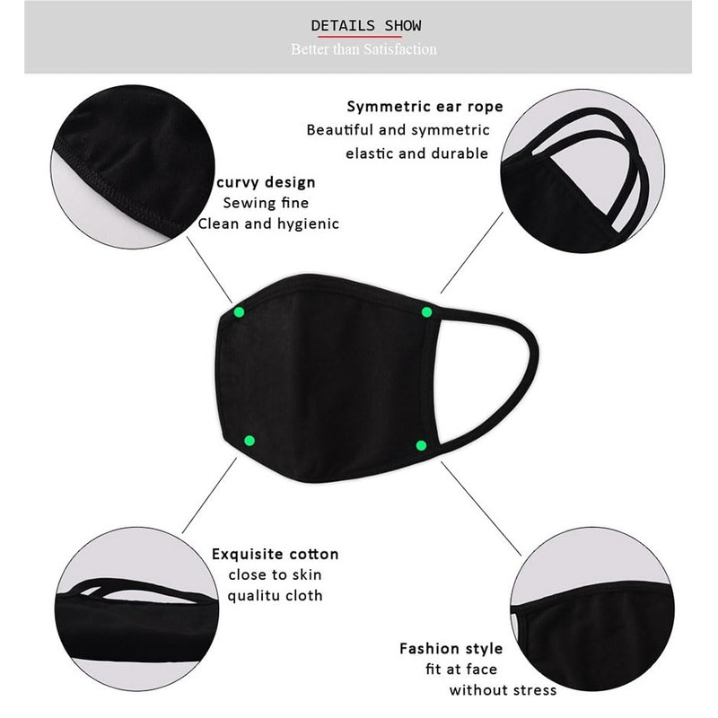 Generic Washable Face Mask Anti Pollution Cotton Masks Reusable Mouth