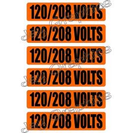 Unbranded 120-208 Volts Voltage & Conduit Markers | Stickers | Volt Decals | Labels