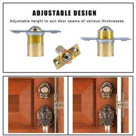 2 Pack Ball Door Catches - Adjustable Roller Spring Bearing Door Latches for Closet, Wardrobe, Cabinet (Gold)