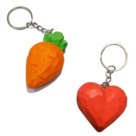 Yeesabella 2pcs Red Heart Keyring Pendant, Car Key Chain Bag Pendant,Red Wooden Keyring Pendants, Charm for Small Bags, Versatile Accessories