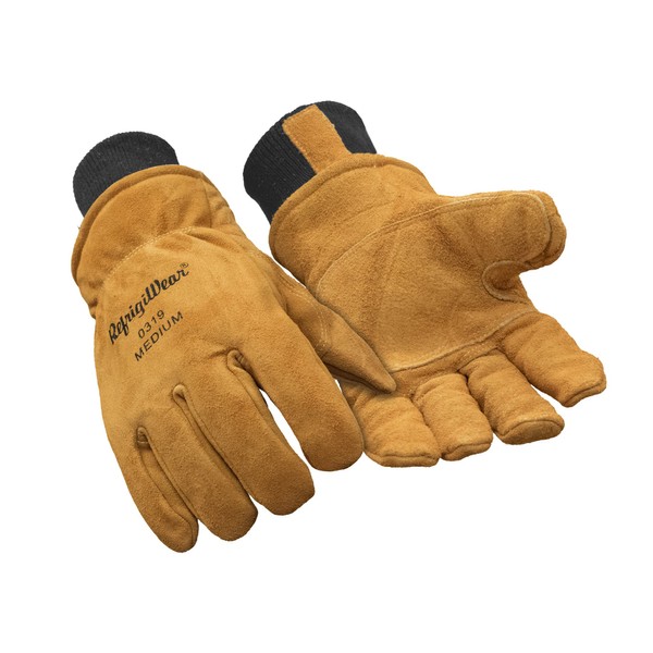 RefrigiWear Warm Fleece Lined Fiberfill Insulated Cowhide Leather Work Gloves