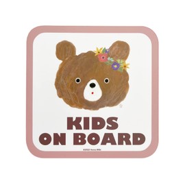 pienihoho Itomamiki Original Illustration Car Magnet, Magnets KIDS ON BOARD, 5.3 x 5.3 inches (13.5 x 13.5 cm), Safety Sign, Riding Plate, Animals, Princess, Princess Series (04 Magnet, Bear Princess