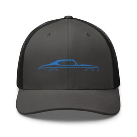 1970 Chevelle Silhouette Collector Car Owner Chevy Muscle Blue Lines Custom Trucker Cap Snapback Hat