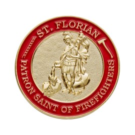 Hero's Valor St. Florian Patron Saint of Firefighters Challenge Coin Prayer 1-Pack (Single Coin)