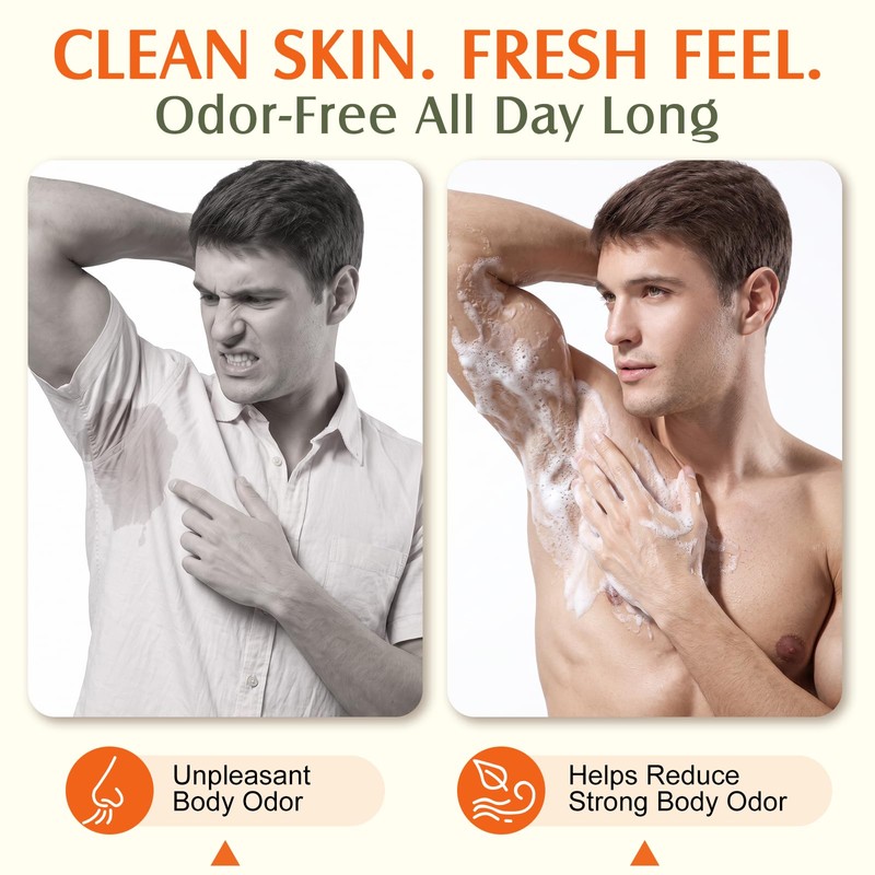 2PCS Persimmon Soap for Odour Body, Deep Cleansing & Moisturising