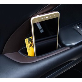 Vesul Black Front Row Door Side Storage Box Handle Pocket Armrest Phone Container Fits on Toyota Highlander 2014 2015 2016 2017 2018 2019