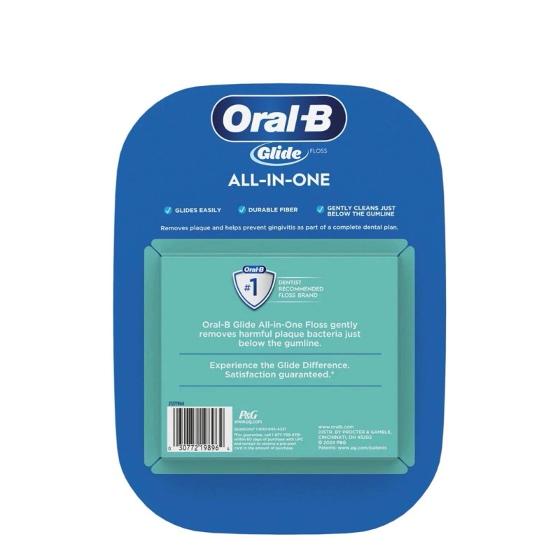 Oral-B Glide All-In-One Mint Flavor Dental Floss, 44 m, 6