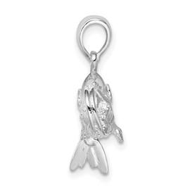 Auriga Fine Jewelry 925 Sterling Silver 3D Shrimp Pendant (L- 0.89 Inch, W- 1.06 Inch)
