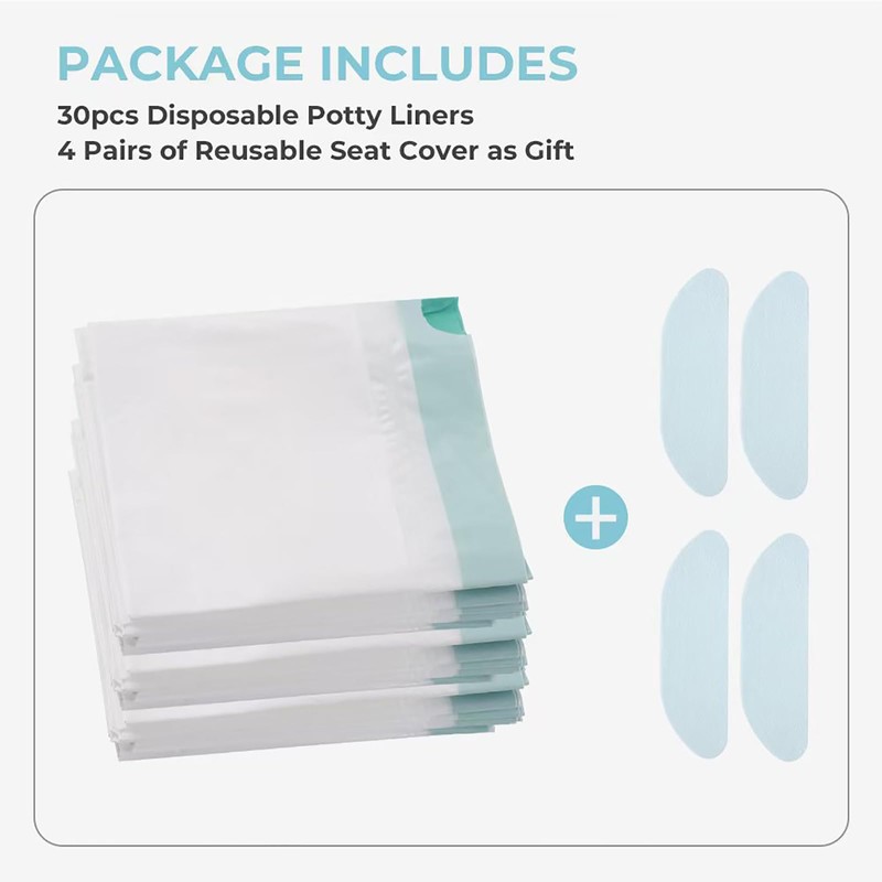 Disposable Potty Liners with Absorbent Pads – 30 Counts, Leak-Proof