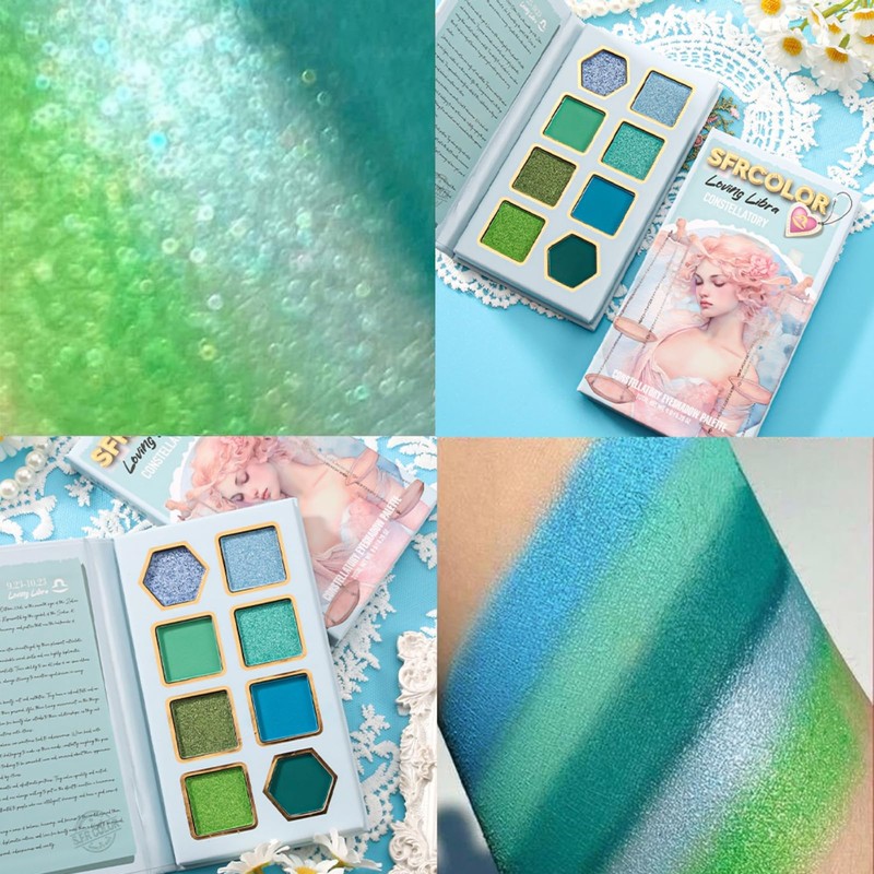 12-Color Zodiac Eyeshadow Palette, Matte Metallic Shimmer Pressed Pigments, Highly