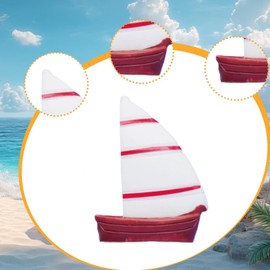 Hellery 1/64 Miniatur Segelboot Dioramen bemalt Puppenhaus Zubehör Landschaft Foto Prop Micro Landschaft Dekor Mini Boot