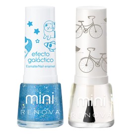 Renova Esmaltes para Uñas Mini duo Nebula y Brillo cada uno 7.7ml                                                                                     