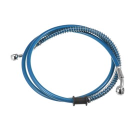 REPAIROCK 51.18" Length 10mm ID Motorcycle Hydraulic Brake Line Oil Hose Pipe Stainless Steel Braided Cable for ATV Motocross Sport Bikes Street Bikes Blue Auto Replacement Parts