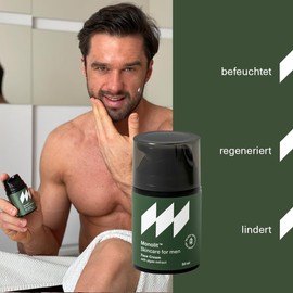 Monolit Gesichtscreme mit Algenextrakt für Männer - 50 ml, pflegendes Avocadoöl, Anti-Aging-Spirulina, feuchtigkeitsspendendes Kokosöl, glow skin, Feuchtigkeit und Regeneration der Haut