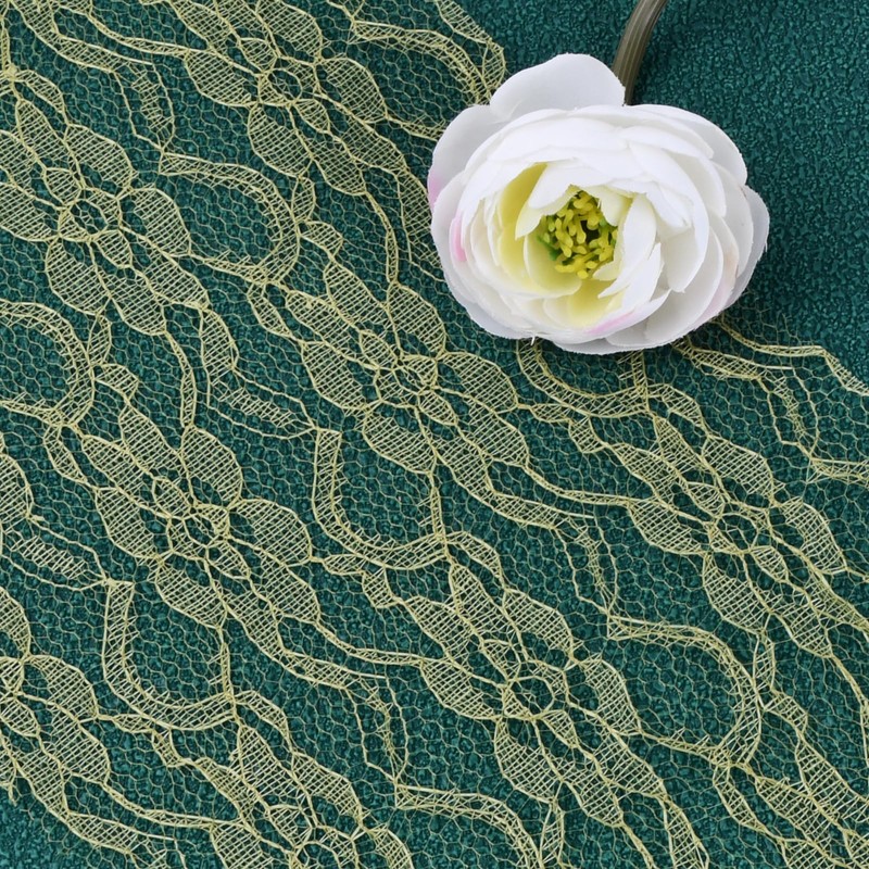 Chstarina 15cm x 25m Green Table Runner, Thin Mesh Table