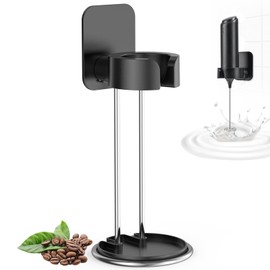 DERGUAM Frother Stand for Milk Frother, [Standing or Hanging] Milk Frother Stand Fits for Multiple Types of Milk Frothers, Heavy Duty Stainless Steel Frother Stand Only Ideal for Handheld Frothers