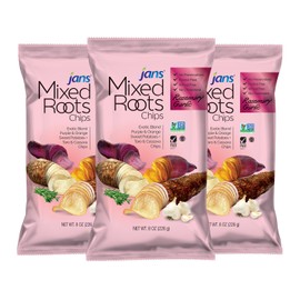 Mixed Roots Chips - All Natural Vegetable Chips (Rosemary Garlic, 3 x 8 oz) | Trans Fat & Cholesterol Free | Gluten Free & Non-GMO | No Preservatives Exotic Roots