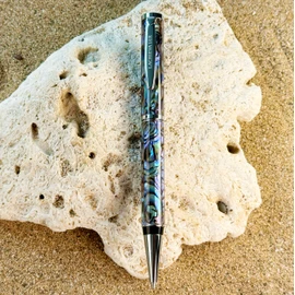 LACHIEVA LUX Abalone Shell Ballpoint Pen, Luxury Gift for Men & Women, German P900M Refill, Executive Writing Pen in Gift Box