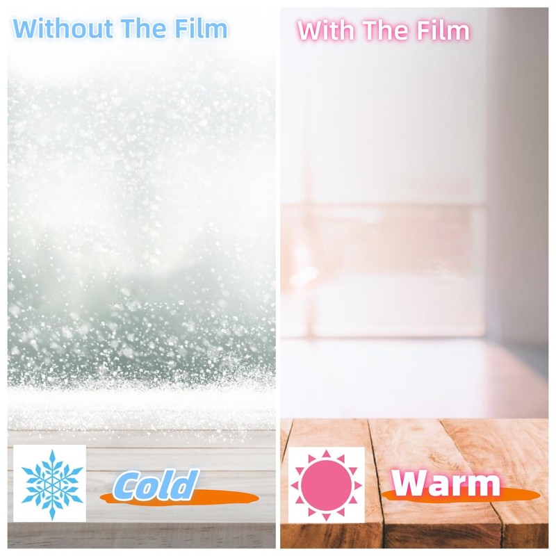 Fonsbleaudy 10-Window Shrink Film Window Insulation kit（62-Inch x 420-Inch），Insulating Film