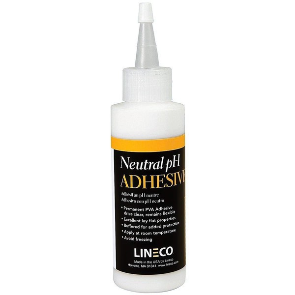 LINECO Neutral pH Adhesive, 4 Oz, Acid-Free, All-purpose Glue, Dries Clear and Remains Flexible, Used for Bookbinding and Book Repair, Framing, Collages, Paper Art and Crafts