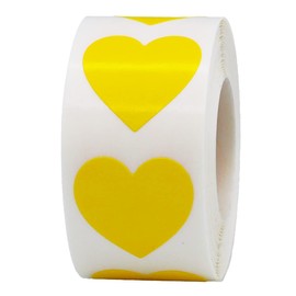 Yellow Heart Stickers Valentine's Day Crafting Scrapbooking 1 Inch 500 Adhesive Stickers