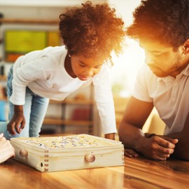 Relaxdays 10023502 XL, Natur Holz Labyrinth Spiel, mit 2 Kugeln, Geschicklichkeitsspiel, Balancespiel, ab 3 Jahren, Brettspiel