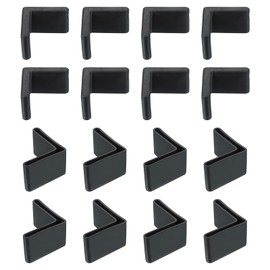 PATIKIL Leg Pads l Shape 1.6" x 1.6", 16pcs Furniture Leg Cover Protectors l Shaped Rubber Furniture Angle Iron Caps, Black