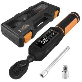 Uharbour Digital Torque Wrench 1/4 Drive, 1.1-22.1 Ft-lbs/1.5-30Nm Range, Electric Torque Wrench with Dual Direction Ratchet, ±1% Accuracy with Vibration, Buzzer and LED Alert