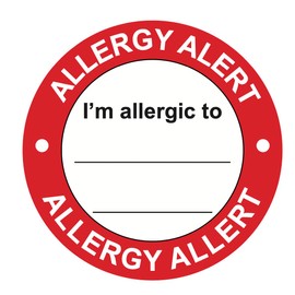 Red Allergen Warning Label 300PCS Adhesive Allergy Alert Stickers for Children
