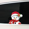 Christmas Snowman Peeking Stickers Christmas Elves Reindeer Car Window Bumper