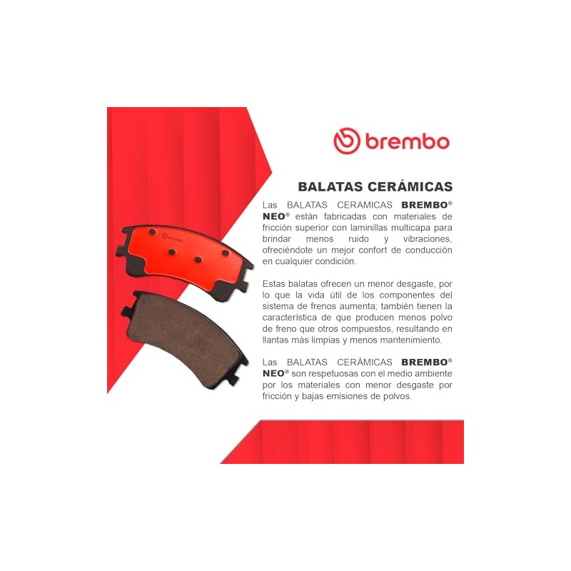 BREMBO Balatas Cerámicas Traseras Compatible con MITSUBISHI LANCER de 2008