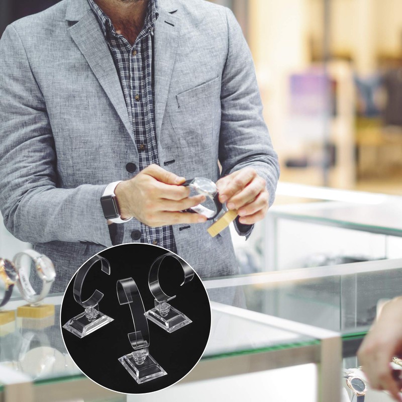 10 Pcs Watch Display Stand Holder, Transparent Bracelet Stand Holder,