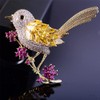 JadeAngel Broche para mujer, diseño de pájaro, gorrión, rosa, flor