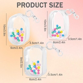 3 PCS Clear Figure Display Bag with Keychain, Small Clear Pouch Keychain, Portable Small Doll Storage Bag Hanging, Pouch Display Case, Doll Organizer Box, Mini Blind Box Organizer (White)