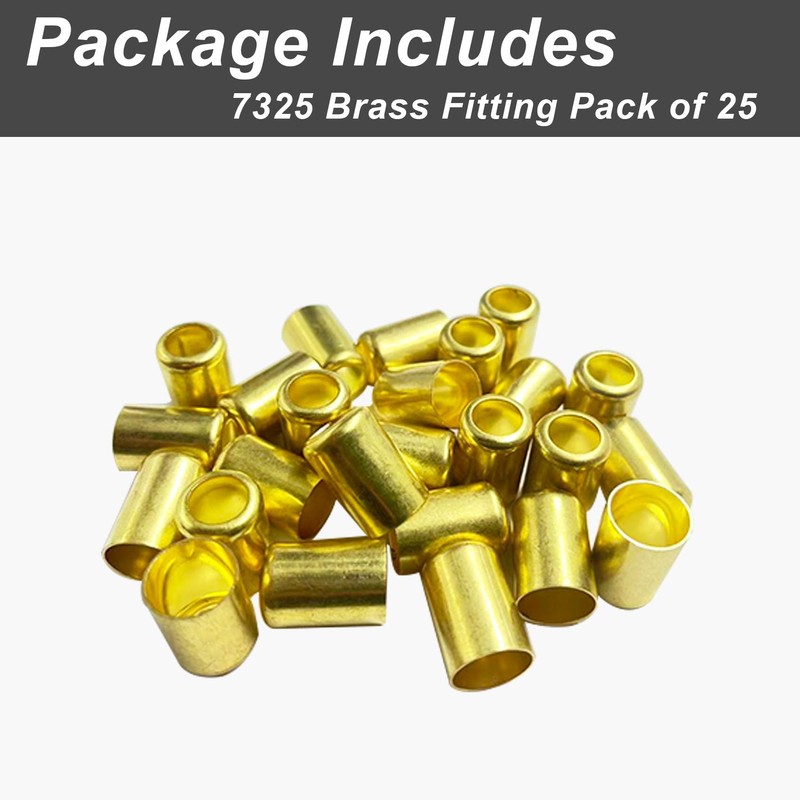 25PCS 7325 Hose Ferrules Brass Fitting, 0.560in ID x 1in