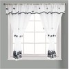 Householdfurnishing Embroidered Kitchen Window Pair Curtains Set Rod Pocket with