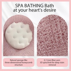 Bola de Baño de Girasol Súper Suave, Cepillo de Limpieza de Baño Depurador Corporal con Bola de Puf de Malla de Esponja 2 en 1, Guantes de Ducha, Accesorios Exfoliante, Limpieza profunda