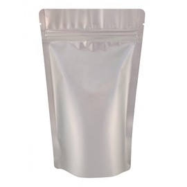 RIGHTPAK Stand Up Pouch Silver Matt 50 Pieces 19cm x 26cm Resealable Ziplock with Tear Notch for Food Storage, Heat Sealable