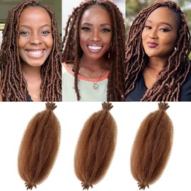 16 Inch Marley Twist Braiding Hair 3 packs Pre-Separated Springy Afro Twist Hair Extension for Passion Butterfly Locs 30# Kinky Afro Twist Crochet Hair Braids Spring Twist for Black Women