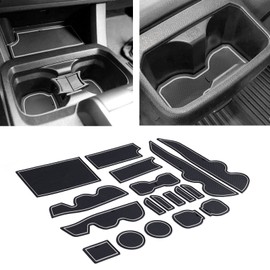 JDMCAR Compatible with Toyota Tacoma Accessories 2016-2023 Premium Cup Holder, Console, and Door Pocket Inserts Kit (Double Cab,White Trim)
