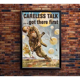 Careless Talk - Airborne - Paratrooper - WW2 Poster-8 x 12 Inches (US/CAN only)